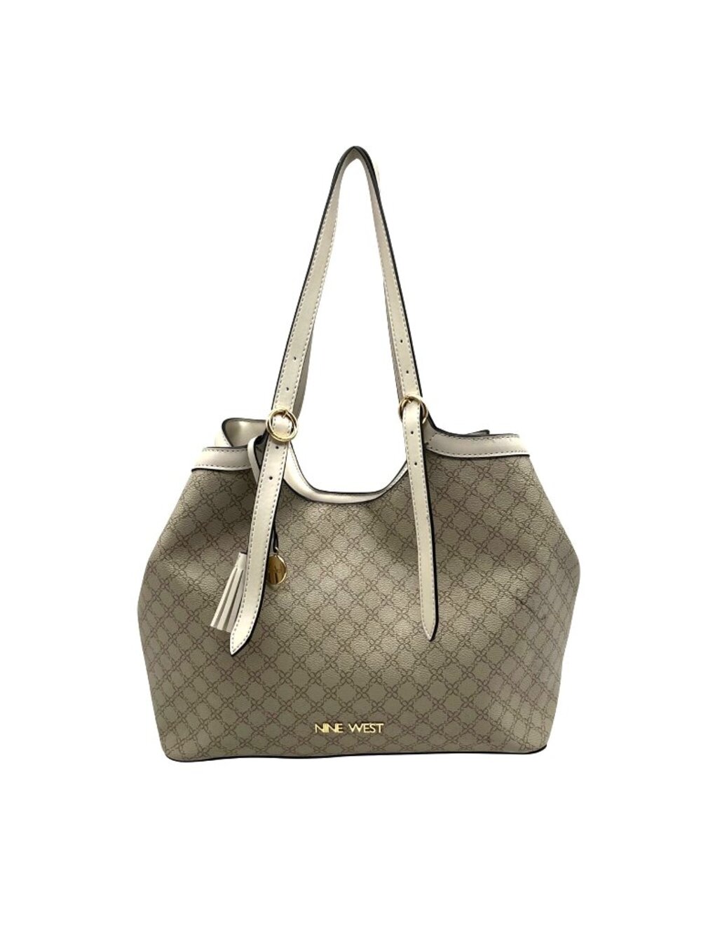 Nine West Beige Faux Leather Teagan 2-In-1 Tote Bag